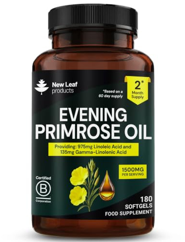 Evening Primrose Oil for Skin 1500mg Softgels, Hormone Balance for Women | High strength Evening Primrose capsules softgels, naturally rich in GLA and Linoleic Acid, UK made by a B Corp