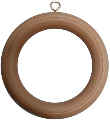 Merriway BH05954 (10 st) trägardin draperistång ringar med skruvöga, inre diameter 45 mm (1,3/4 tum) ytterdiameter 64 mm (2,1/2 tum), mörkbrun – förpackning med 10 stycken