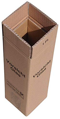 20x 1er Flaschen Versandkarton für Weinflaschen UPS DHL geprüft Weinversandkarton Wein Flaschen Versand Verpackung 20 komplette Kartons für Weinversand Flaschenversand