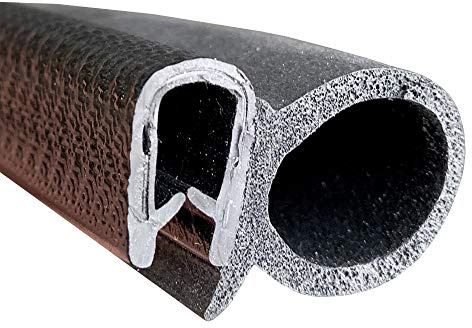 Goma estanqueidad Universal 5m para junta de puerta, adaptable para PEUGEOT 106/205/405,sellado puerta caravana, naval, maquinaria agrícola etc. Rango para sujeción 2-4 mm, NEGRO