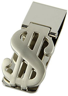 MYhose Money clip Slim Money Clip Stainless Steel Cash Bills Credit Card Holder New Dollar Design Silver.