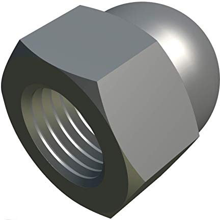 M14 Dome Hex Cap Nuts Zinc Plated Hexagon Acorn Decorative for Screws/Bolts - Domed Round Head Protection Cover Cap Nut Accorting to Standard DIN 1587 Silver Tone (14 mm)