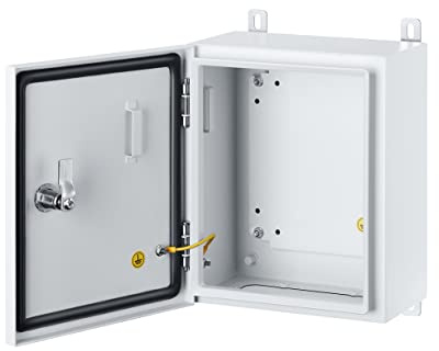 Ordentlich IP65 Weatherproof Metal Box Wall-Mounted Electronic Equipment Enclosure Box with Mounting Plate and Wall Bracket (12'' x 10'' x 6'')