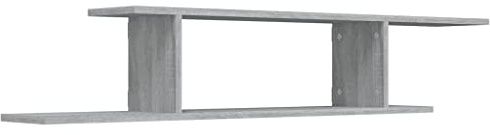 vidaXL Estante de Pared para TV Repisa Flotante Balda Estantería Salón Sala de Estar Exhibición Colgante Contrachapado Gris Sonoma 125x18x23 cm