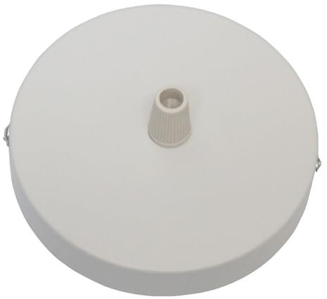 LEDSone rosetta da soffitto bianca, perfetta per cavi flessibili, piastra di montaggio in metallo da 100 mm, con accessori per lampada da soffitto e da parete.