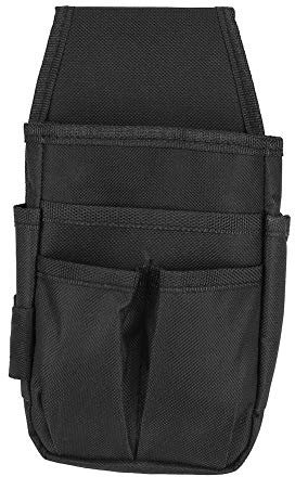 Lwuey Werkzeugtasche für Elektriker, Kleine Werkzeug Gürteltasche für Handwerker 25x3,5cm Mehreren Fächern Aufbewahrung Werkzeugbeutel Arbeitsgürteltasche Schwarz (ohne Gürtel)