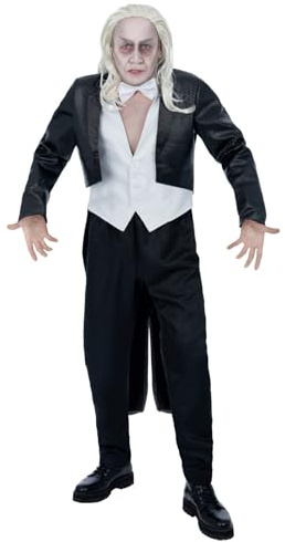 Smiffys Rocky Horror Show Riff Raff Costume for Adults, Jacket, Waistcoat & Bow Tie, Official Rocky Horror License Outfit with Tail Coat for Group Costumes, Embrace the Eccentricity of Riff Raff