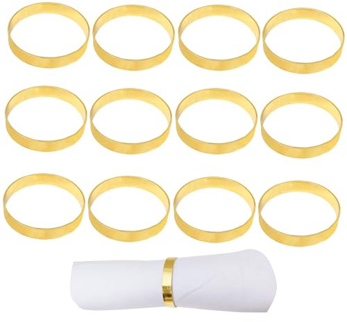 12 Stück Runder Metall Serviettenringe, Gold Serviettenschnallen Runde Serviettenhalter, Elegante Serviettenringe Für Hochzeitsfeier Abendessen Jubiläum Bankett Party Tischdekoration