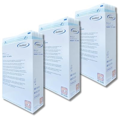 ANCEVIA Set - 3x 50 Stück Sterile Vlieskompressen 10x20cm - Premium Wundauflagen einzeln verpackt - Nicht haftende Wundkompressen - Medizinisches Verbandmaterial