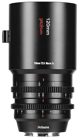 7artisans 120mm T2.9 Makro 2X Cine Objektiv, Vollformat, 270° erweiterter Fokuswinkel, 2-fache Vergrößerung, T2.9 helle Blende, kompatibel mit Leica Panasonic L-Mount S1