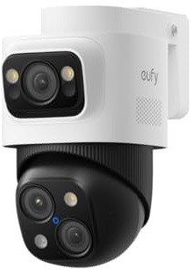 eufy Security PoE Bullet-PTZ CCTV Camera S4 Add-On, Wired Outdoor Cam, 4K UHD Triple Lens, 122° FOV, 360° Pan & Tilt, 8× Auto Zoom, AI Tracking, Red & Blue Lights, Colour Vision, 24/7 Recording, IP65
