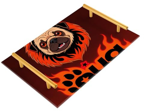 Bandeja decorativa para el almuerzo con asas, para comer, joyas, perfumes, alimentos, charolas para servir comida