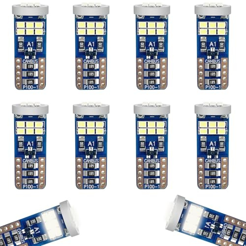Baxcdyswe 10PCS Lampadine T10 W5W 6500K (Bianco) Alta Luminosità, Lunga Durata - Illuminazione Interna Auto, Cupola, Plafoniera Aspettar