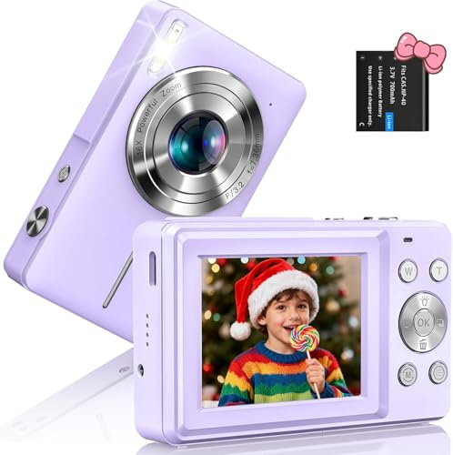 Digitalkamera Fotoapparat 1080P 44MP Fotokamera mit 16X Digitalzoom Tragbare Kompaktkamera Vlogging Digitalkamera für Kinder Teenager Anfänger