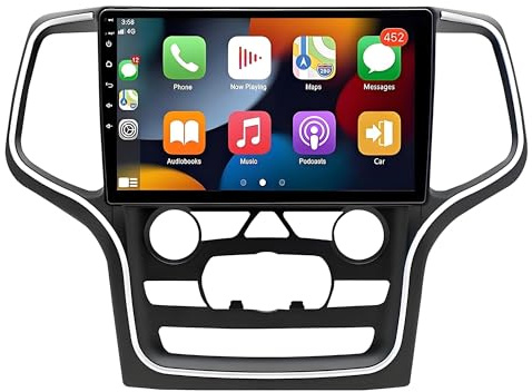 Sistema de navegación del automóvil Radio estéreo para Coche Android 15 con GPS,2+32 GB,Pantalla de 10 Pulgadas,CarPlay inalámbrico,Auto,Bluetooth,WiFi y FM