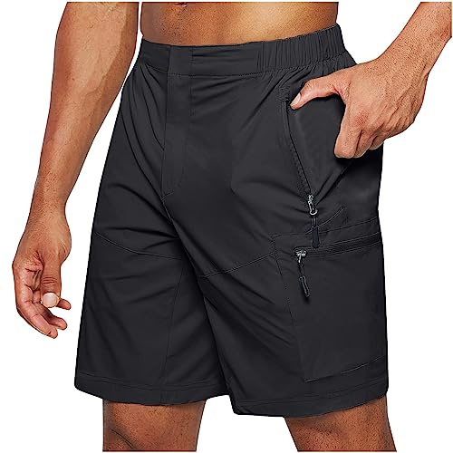 Mens Shorts Quick Dry Outdoor Hiking Cargo Shorts Quick Dry Lightweight Walking Pants Outdoor Climbing with Multi-Pockets Breathable Sports Running Short Quick-Drying Training Activewear