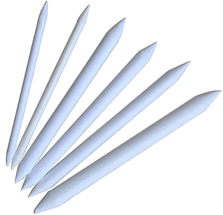 ULTECHNOVO 18pcs Paper Tortillon Blending Stumps Set for Sketching and Drawing, White Paper Blender Pencils with 6pcs Sketch Rub Tools for Artists and Students