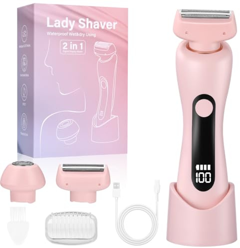Maquinilla de afeitar para mujer, 2 en 1, mojado/seco, resistente al agua