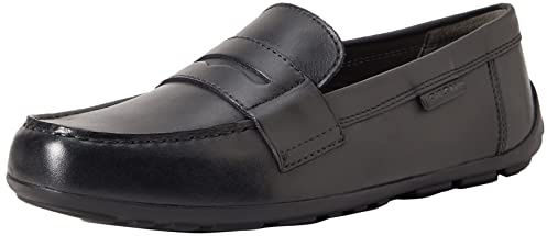 Geox J New Fast Boy A, Mocasines Niños, Negro, 37 EU