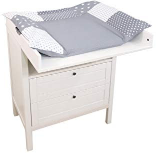 ULLENBOOM ® Wickelauflagenbezug 75x85 cm Graue Sterne (Made in EU) - abnehmbarer Bezug für Wickelauflage 85x75, Baby Überzug für Wickelunterlage aus Baumwolle, Wickelbezug für Wickeltisch