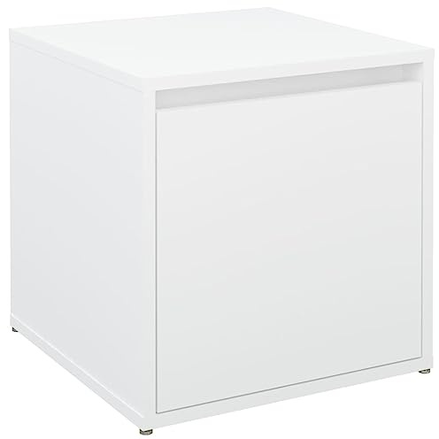 vidaXL Cajón Taburete Caja Almacenaje Pasillo Cojín Baúl Oficina Dormitorio Mueble Despacho Habitación Estante Madera Contrachapada Blanco