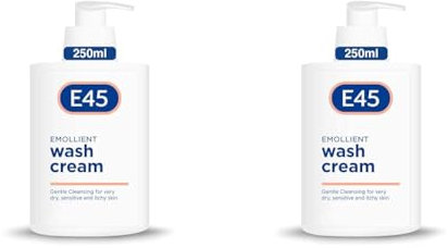 E45 Cream Body Wash 250 ml - Dermatological Emollient Wash Cream - Soap Free Emollient Cream Body Wash for Women & Men - Gentle Shower Cream to Clean & Relieve Dry, Itchy & Irritated Eczema Prone Skin