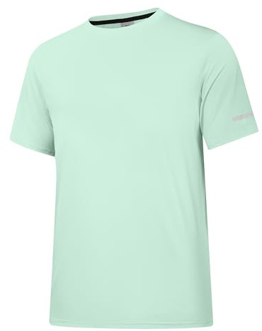 Maillot Anti-UV UPF 50+ pour Hommes - T-Shirt Manches Courtes de Protection Solaire - Léger, séchage Rapide - Tee-Shirt Natation/Surf avec Protection SPF UV Vert 05-XL