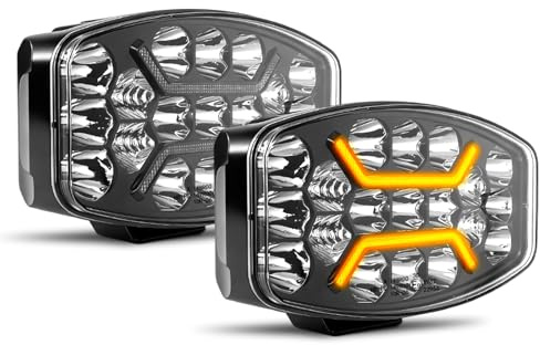 CO LIGHT 2PC 10 Zoll LED Fernscheinwerfer 12/24v,150W 180° Justierbar Arbeitsscheinwerfer IP69 Wasserdicht ECE weiß Amber Zusatzscheinwerfer Auto für LKW, Traktor,4x4, ATV, Boot
