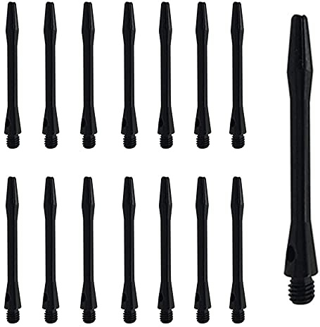 Colrid 15 Pezzi Steli per Freccette, 45mm Aste per Freccette, Alberi Freccette, Lega di Alluminio, con Filettatura Standard 2BA, per Freccette Morbide e Freccette in Acciaio (Nero 35mm)