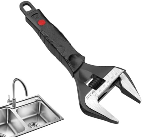 Clé demi-lune réglable - En acier inoxydable léger en forme de demi-lune - Outil de clé pour évier de cuisine, levier de vitesse, clé à outils d'évier pour la maison, le garage