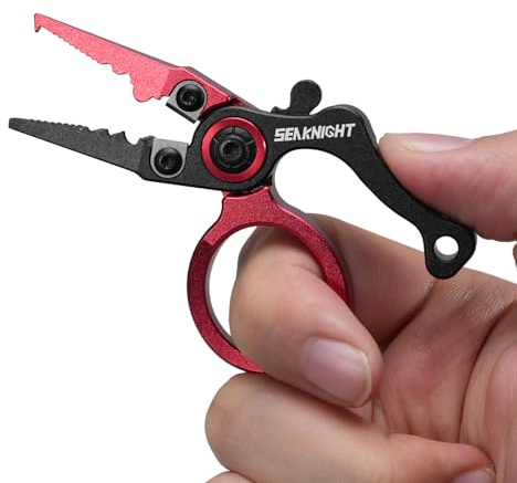 Seaknight Mini Fishing Pliers SK007 79mm Portable 28g Ultralight Multifunctional Fishing Tool Line Cutter Hook Remover Aluminum Alloy Fishing Pilers Fishing Accessories (Red)