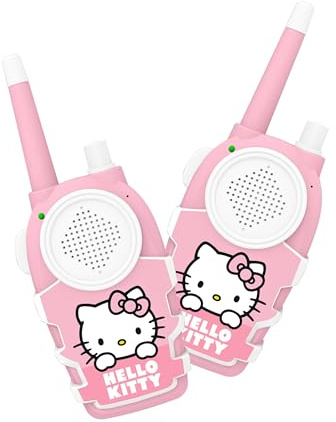 Hello Kitty Children's Walkie Talkie Set, Pink and White, Battery Operated, Push-to-Talk Function