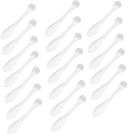 OFFIGAM 20 Pezzi Cucchiaio Per Crema e Bastoncino Massaggio Occhi Strumenti Per Maschera e in Acrilico Trasparente Accessori Per Della Pelle e Alleviamento Dell'affaticamento Oculare