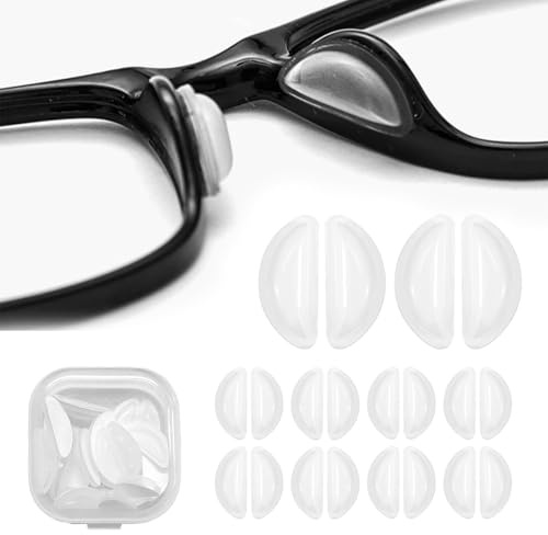 10 Clear Pairs Soft Silicone Nose Pad Cushion,Adhesive Anti-Slip Pads to Stop Glasses Slipping Down Nose,Comfortable All-Day Wear,Suitable for Glasses, Sunglasses and More (10 Pair White Airbag Type)