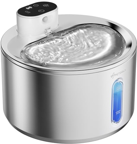 Apetdola FS40Pro Fuente para Gatos, Equipado con una batería de 5000 mAh, 135fl-oz/4L Fuente de Agua para Funciones de reducción de Ruido y detección, para Gatos y Perros