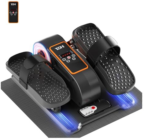 Under Desk Elliptical Machine,Elliptical Leg Exerciser as Seen on TV for Seniors,Portable Electric Seated Foot Pedal Exerciser (Orange)