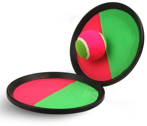 HAPZUR Jeu de Balle à Attraper Raquette Scratch - 2 Raquettes & 1 Balle Adhésive - Jeux Extérieur pour Enfants 2-10 Ans | Plage, Jardin, Piscine | Coordination