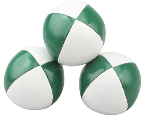 SZLIFE 3 Palline da, Gioco in Pelle PU Liscia, Riempite con Granuli di PP, Consistenza Morbida, Adatte per L'allenamento dei Bambini E dei, Verde Bianco