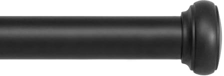 Kenney KN90001 1 Weaver Indoor/Outdoor Rust-Resistant Curtain Rod, 72-144, Black