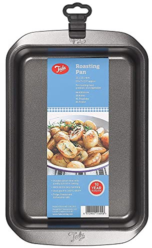 Tala Tostador mediano – Sartén antiadherente con asas planas anchas – Bandeja de asado de distribución uniforme del calor – Utensilios esenciales para hornear – 30,8 x 20,4 x 3,86 cm