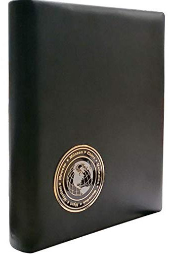 SAFE 7571 Visitenkarten Mappe aus echtem schwarzen Leder - Visit World Business Card Holder für 80 Karten inklusive 5 Visitenkartenhüllen