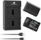 Homesuit LP-E6 LP-E6N Battery 2200mAh and Dual LED USB Charger Set Compatible with Canon 5D Mark II/III/IV, 5Ds, 5Ds R, 6D, 6D Mark II, 7D, 7D Mark II, 70D, 80D, 90D, XC10, XC15 Cameras (2-Pack)