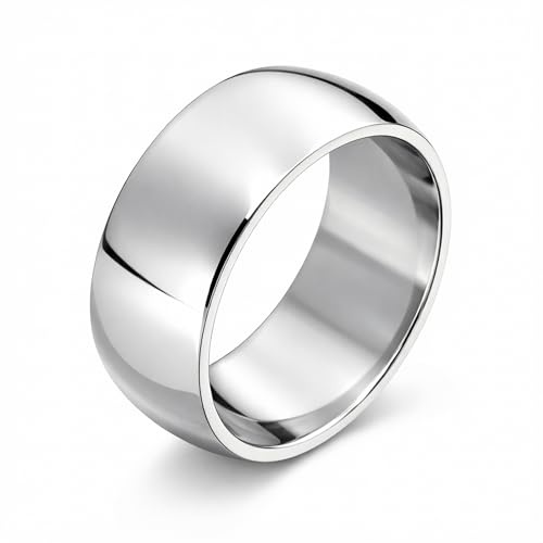 meditoys · Ring av rostfritt stål för män och kvinnor – bandring 8,10 eller 12 mm bred – matt silver / borstad eller högglanspolerad,