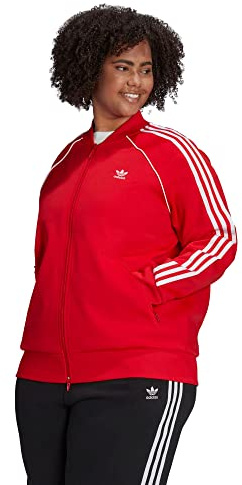 adidas Originals Superstar Damen Trainingsjacke, Lebhaftes Rot, Small