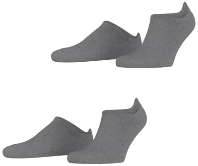 ESPRIT Damen Sneakersocken Active Basic Multipack W Sn Baumwolle kurz einfarbig 2 Paar, Grau Grey 0020, 39-42