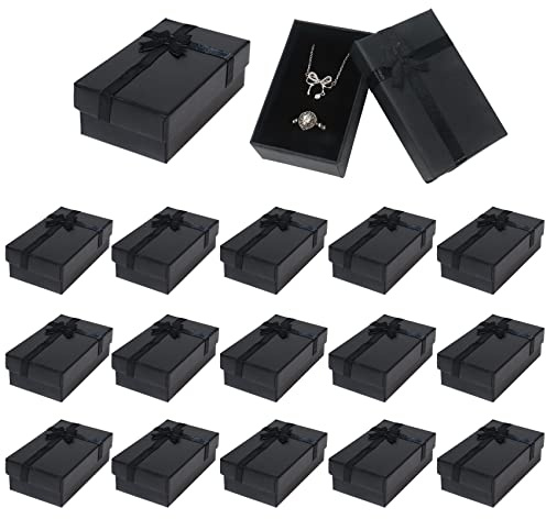 Nideen 15 Pack Jewellery Gift Boxes, 8x 5x 3cm Small Gift Boxes for Jewellery Rings Earrings Necklace, Jewellery Display Boxes Packaging Boxes, Black