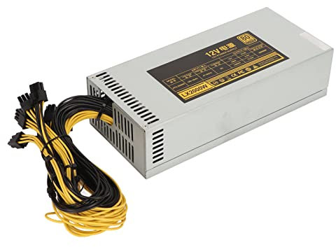 Bewinner 2000-W-Mining-Netzteil Unterstützt 8 GPUs GPU-Mining-Rig, PC 2000-W-Mining-Netzteil, 180‑264 V Einkanal-2U-Netzteil PC-Mining-Netzteil