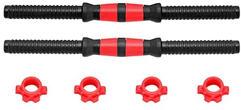 Trintion Universal Dumbbell Bars 15.7 Inches - Set of 2 - Strength Training and Fitness Equipment with Collars for Sports Gym Dumbbell Bar