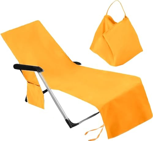 Fundas Tumbona con Bolsillo, Toalla de Playa de Secado Rápido para Silla de Playa/Colchoneta Tumbona Jardin, Funda Protectora para Cojines Tumbonas, Microfibra Cubierta para Silla de Piscina(L3-1)