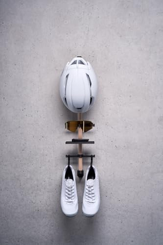 Bike Gear Rack, supporto da parete per casco, occhiali da sole, computer da bicicletta e scarpe